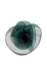 Layered Sinamay Disc Fascinator with Feather Detail