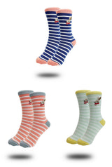 Women’s Bamboo Bunny Stripe Socks – 3 Pack with Gift Box