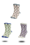 Women’s Bamboo Bee Print Socks – 3 Pack with Gift Box