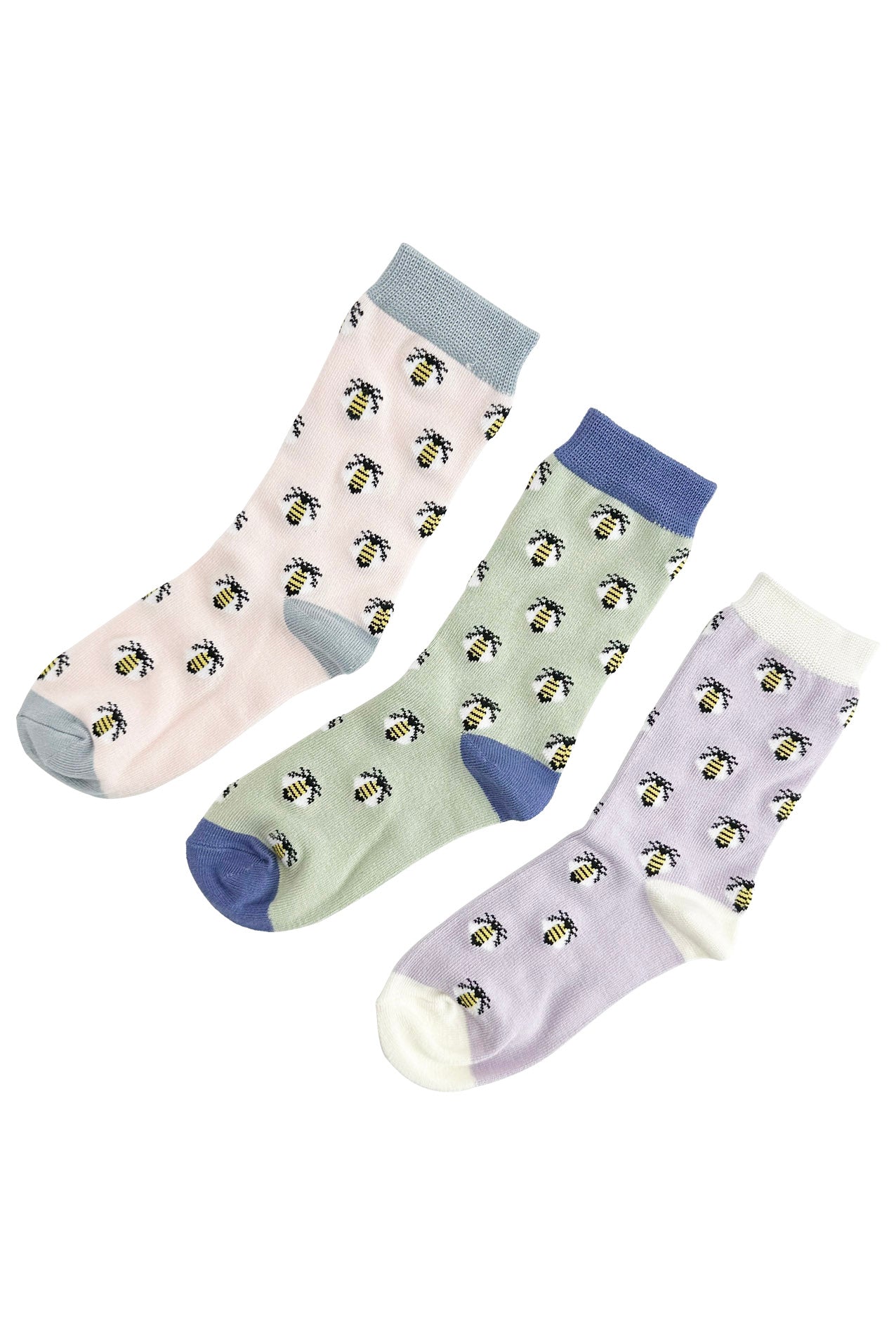 Women’s Bamboo Bee Print Socks – 3 Pack with Gift Box