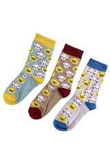 Women’s Bamboo Cat Print Socks – 3 Pack with Gift Box