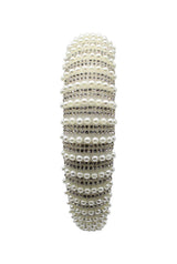 Striped Pearl and Crystal Embellished Headband