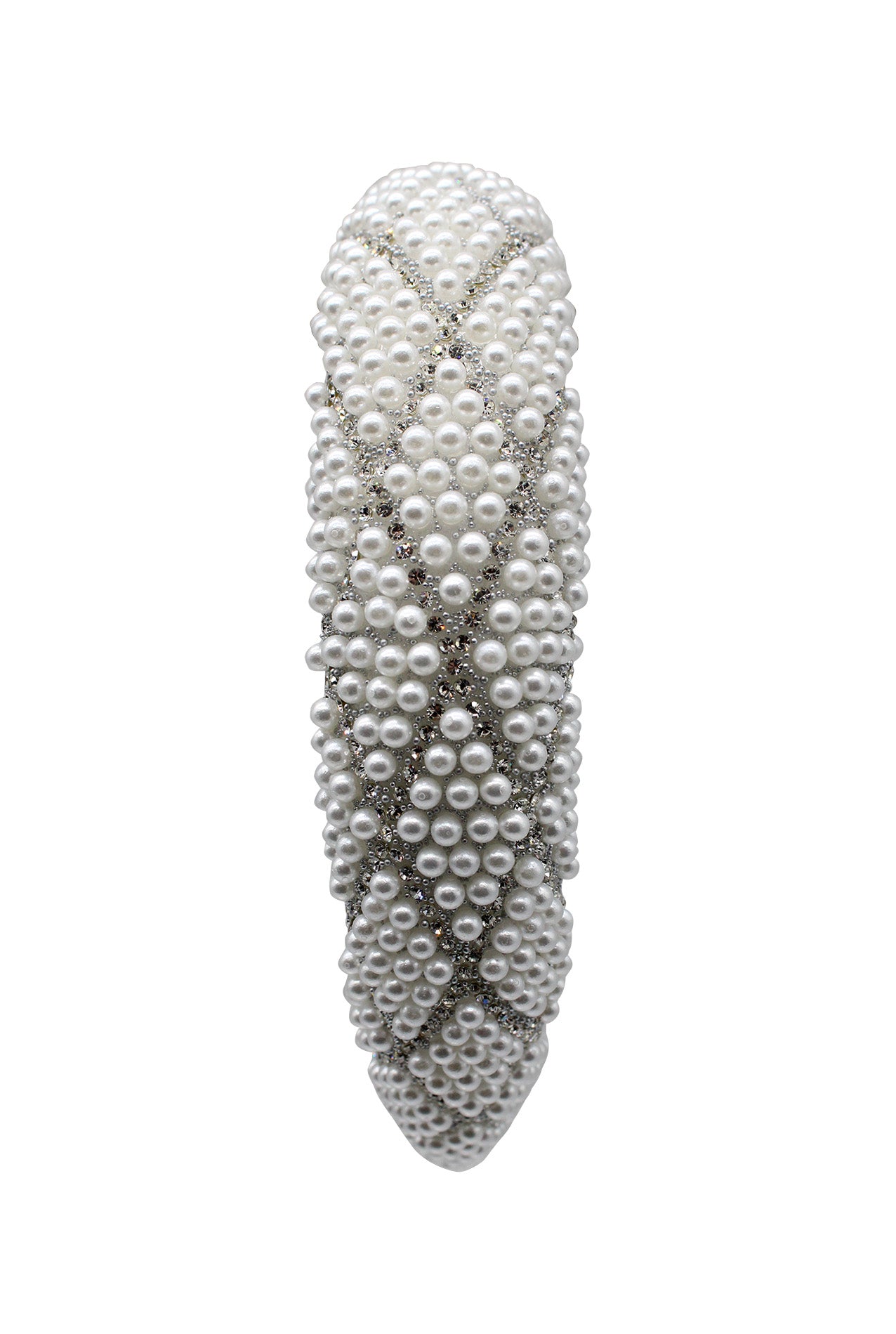 Crisscross Pearl and Crystal Embellished Headband