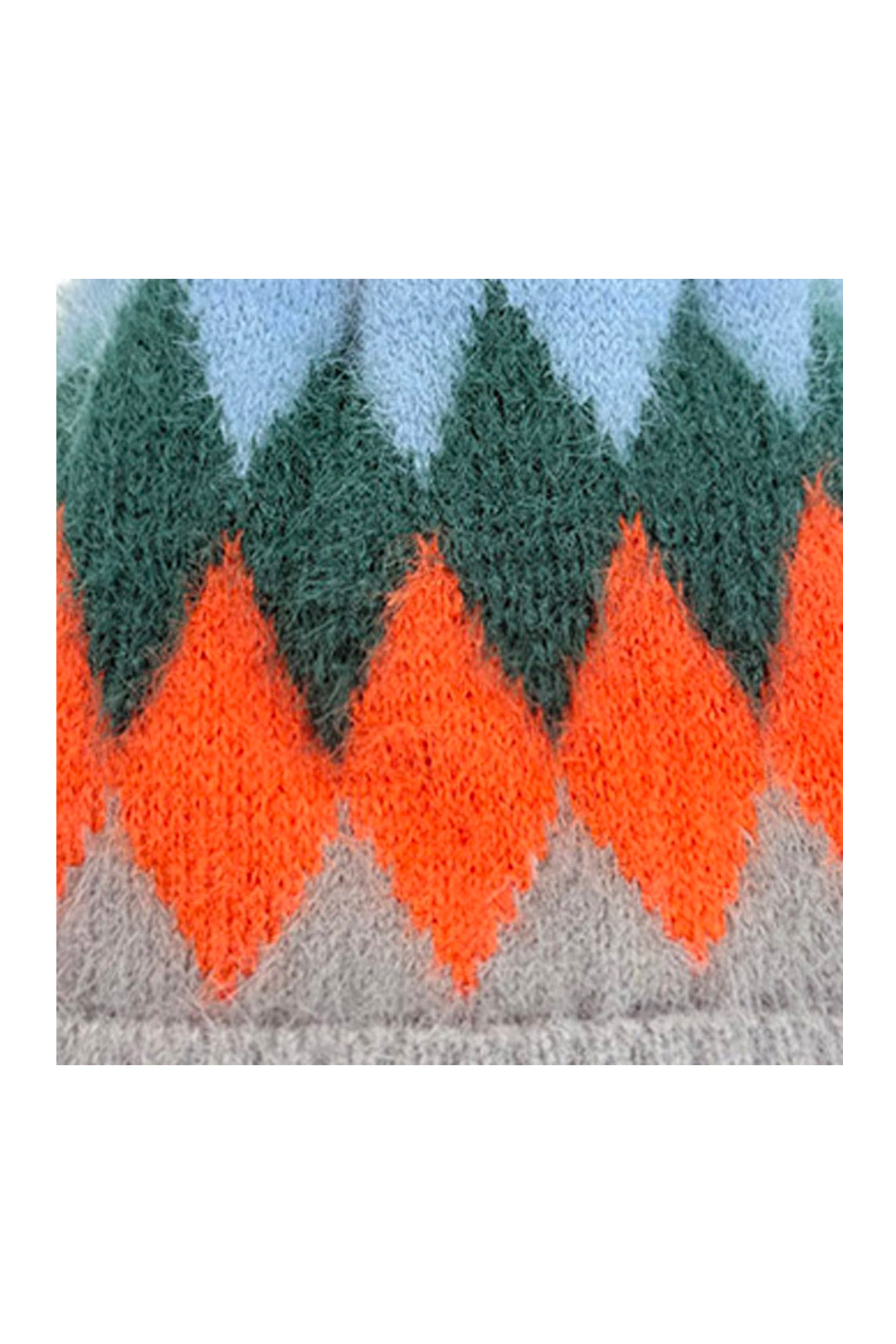 Colourful Diamond-Shaped Pom Pom Hat