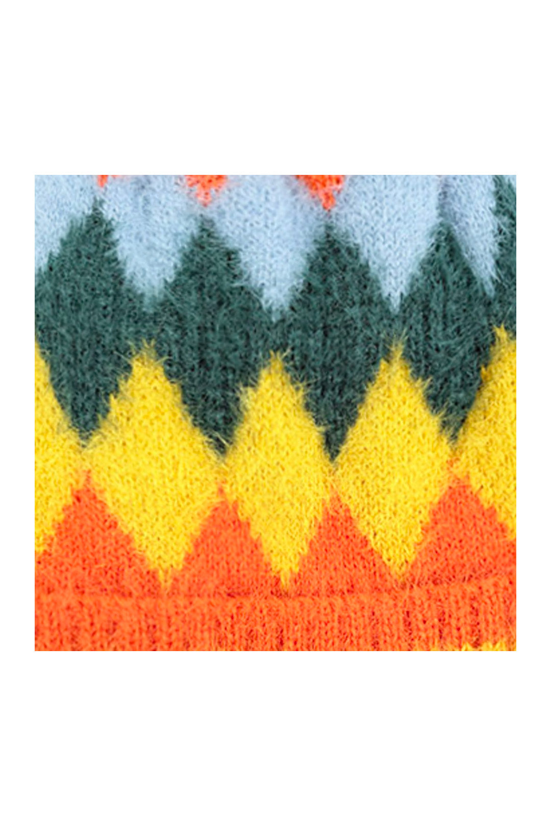 Colourful Diamond-Shaped Pom Pom Hat