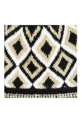 Classic Knitted Diamond Pattern Pom-Pom Hat
