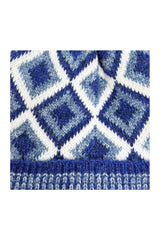 Classic Knitted Diamond Pattern Pom-Pom Hat