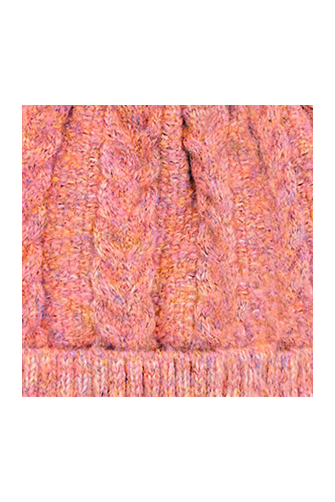Mixed Colour Knitted Hat with Pompoms