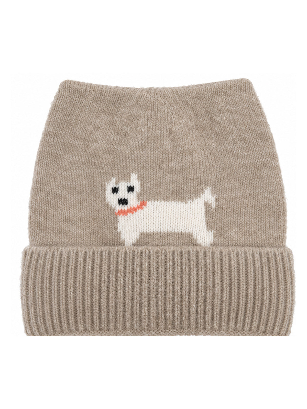 Women’s Dog Motif Knit Turn-Up Cat Ear Beanie Hat