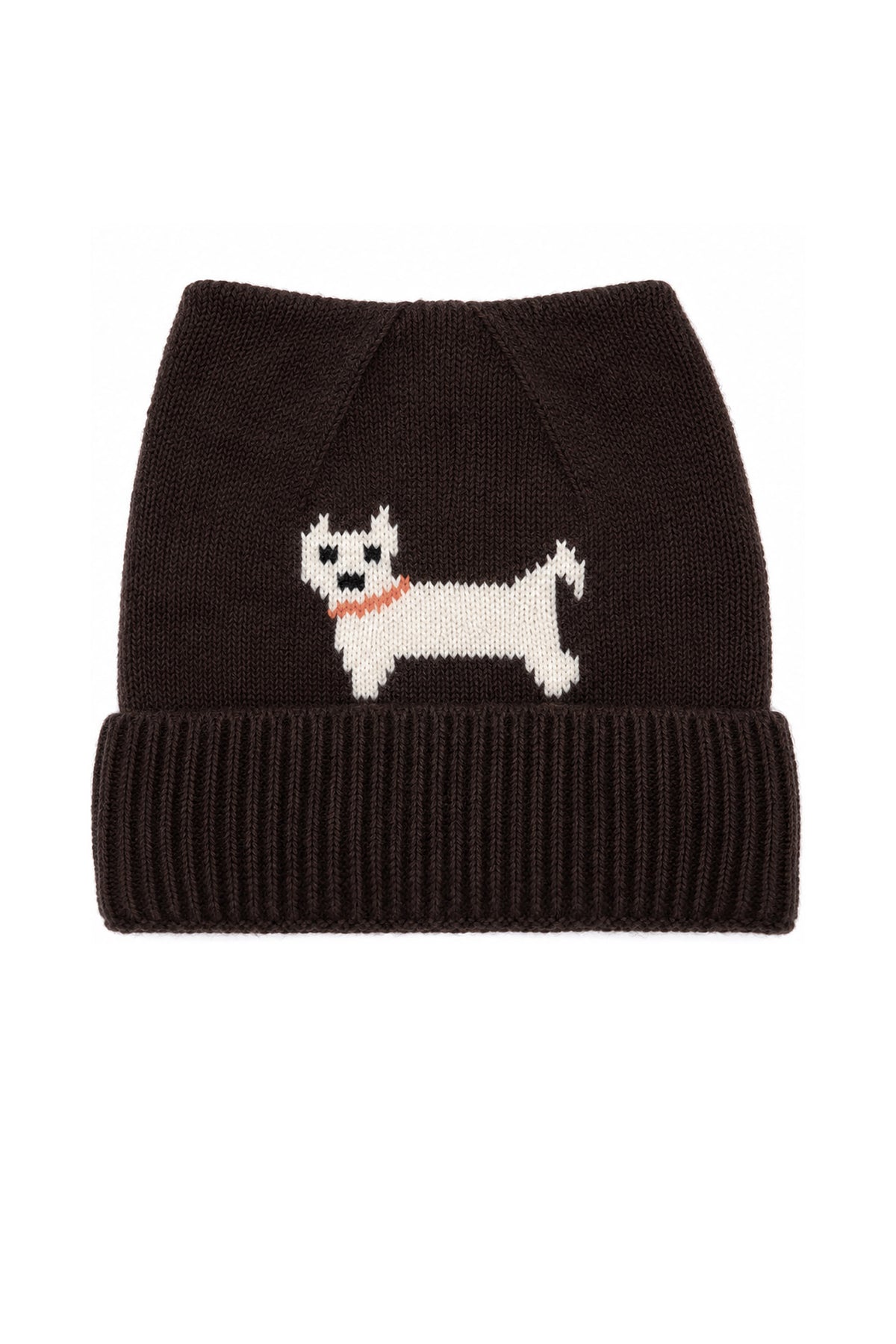 Women’s Dog Motif Knit Turn-Up Cat Ear Beanie Hat