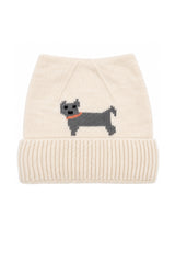 Women’s Dog Motif Knit Turn-Up Cat Ear Beanie Hat