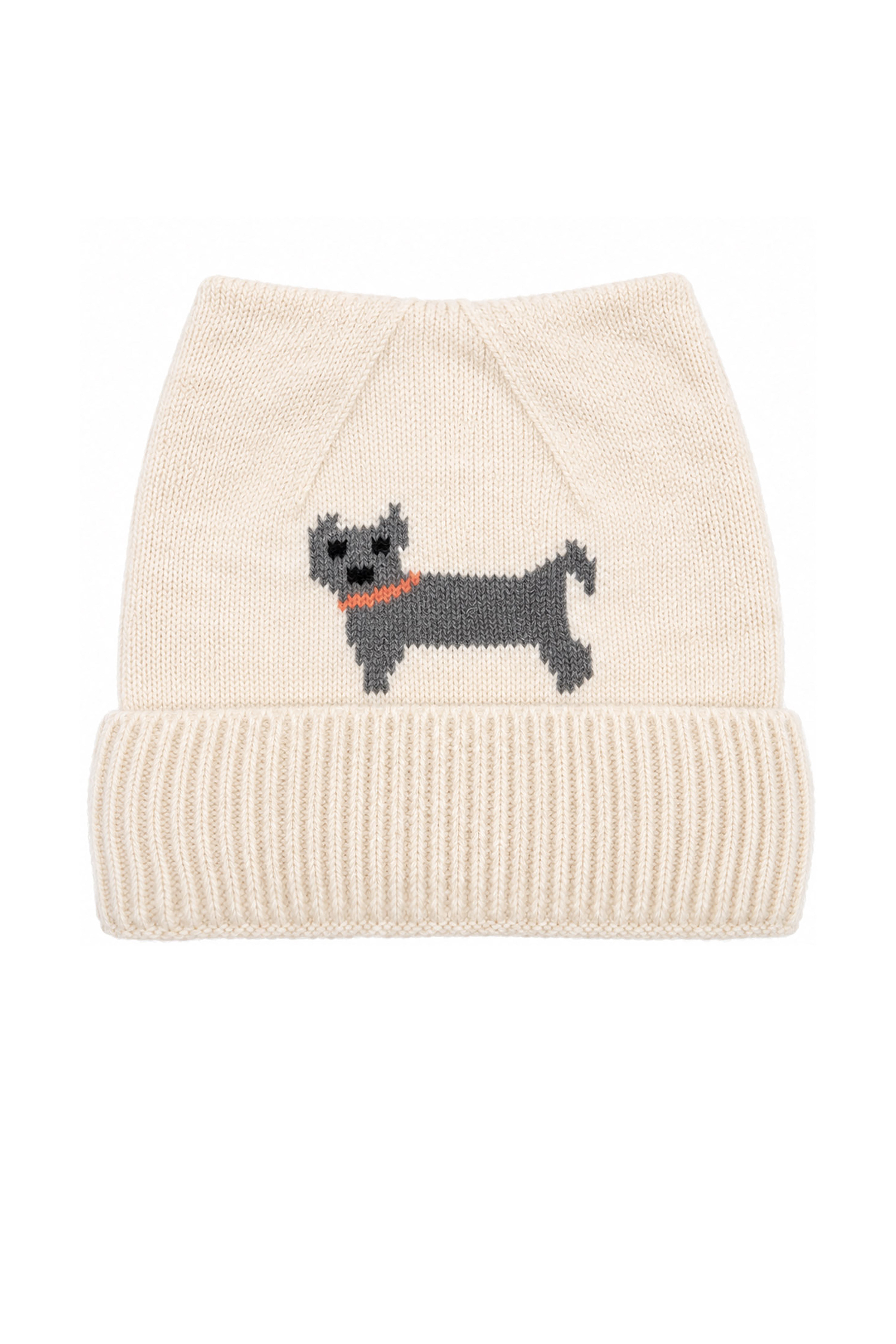 Women’s Dog Motif Knit Turn-Up Cat Ear Beanie Hat