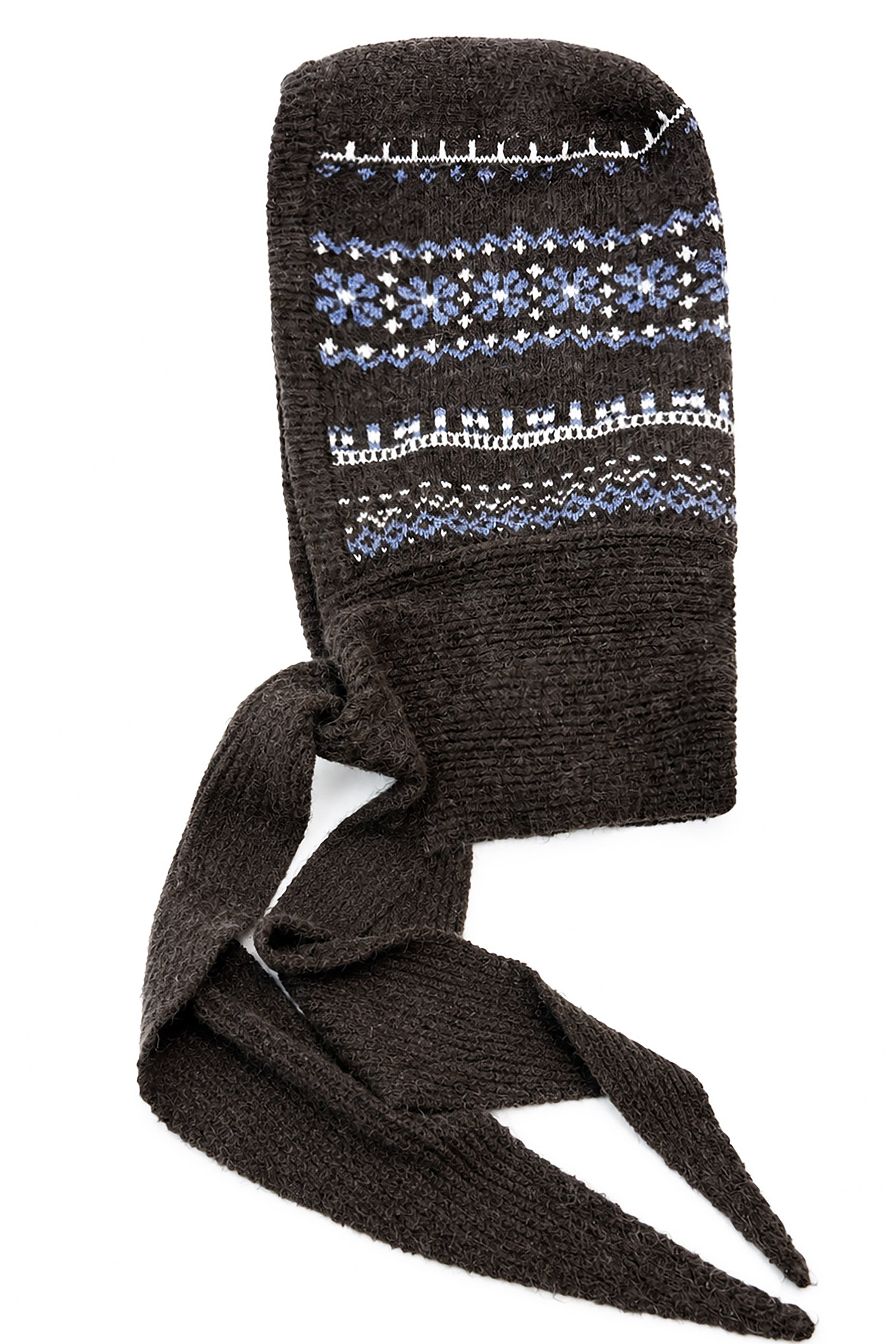 Nordic Pattern Knitted Balaclava Hood Scarf