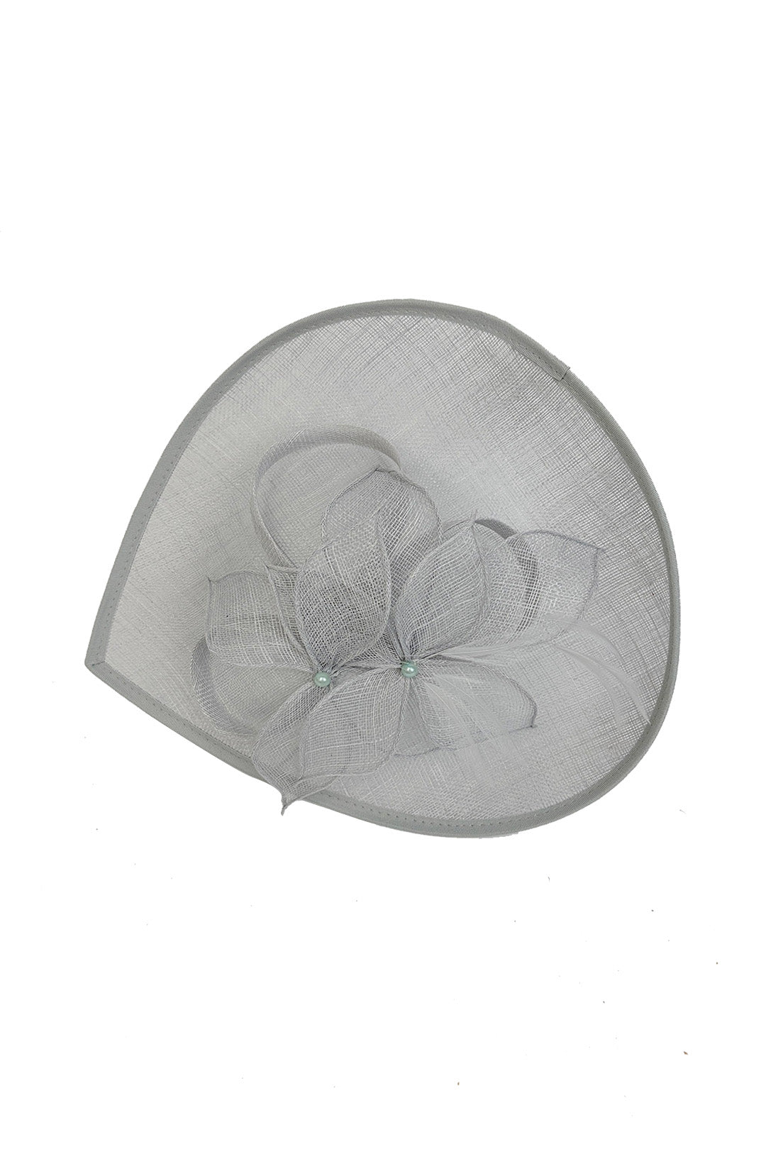 Teardrop Mesh Fascinator with Sculpted Flower Detail