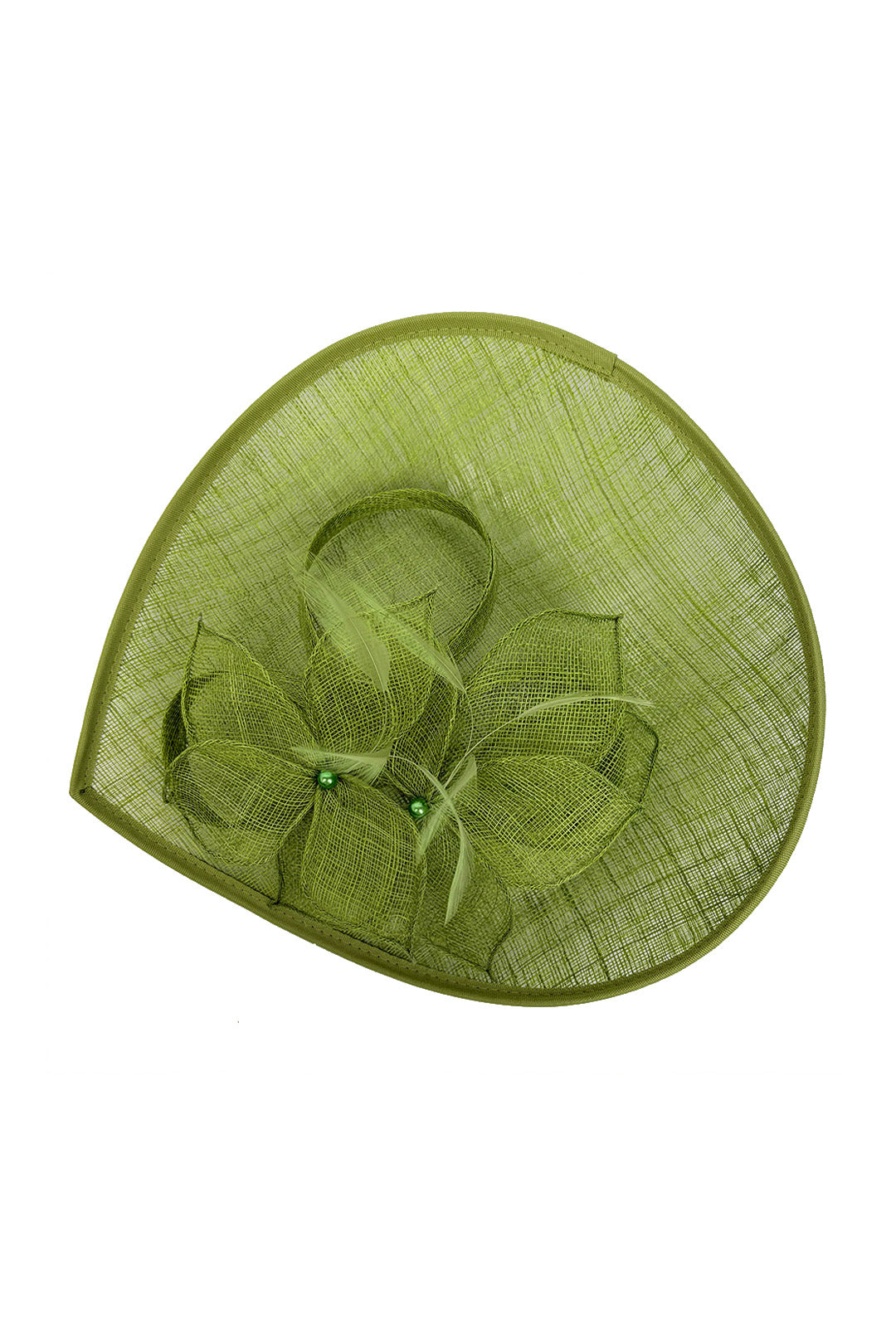 Teardrop Mesh Fascinator with Sculpted Flower Detail