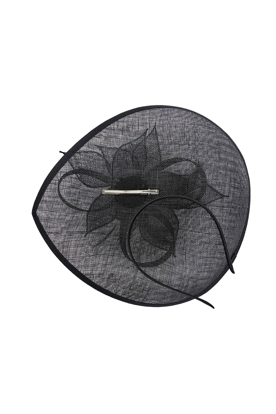 Teardrop Mesh Fascinator with Sculpted Flower Detail