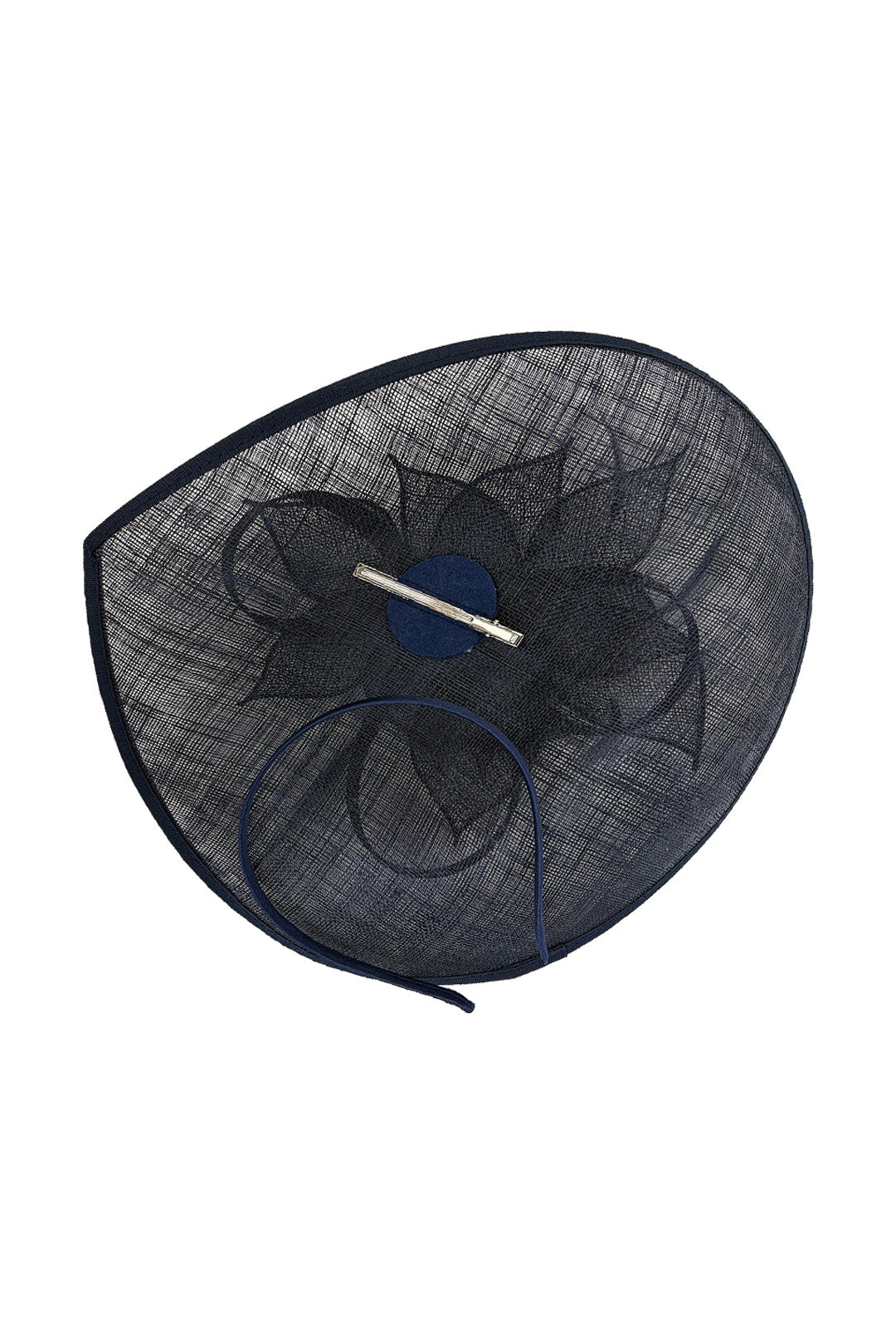 Teardrop Mesh Fascinator with Sculpted Flower Detail