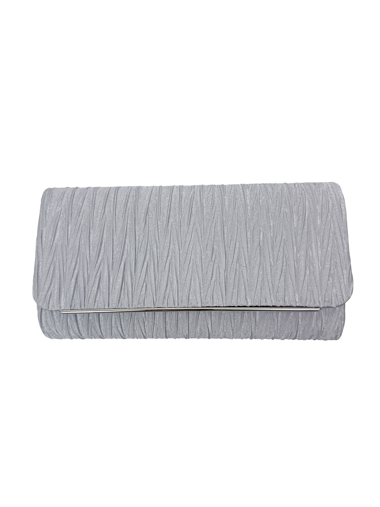 Ruched Satin Envelope Clutch Bag with Detachable Chain Strap