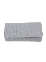 Ruched Satin Envelope Clutch Bag with Detachable Chain Strap