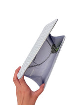 Ruched Satin Envelope Clutch Bag with Detachable Chain Strap