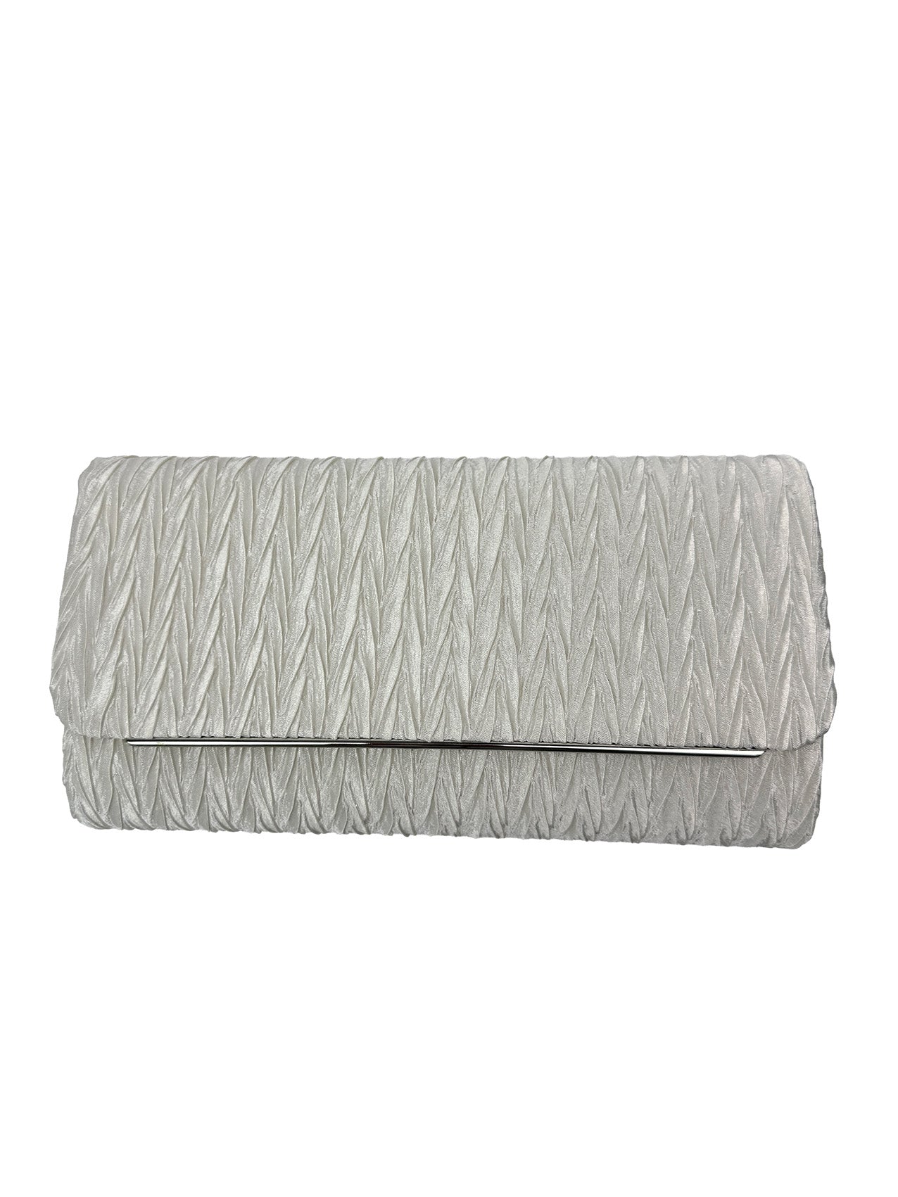 Ruched Satin Envelope Clutch Bag with Detachable Chain Strap