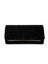 Ruched Satin Envelope Clutch Bag with Detachable Chain Strap