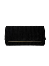 Ruched Satin Envelope Clutch Bag with Detachable Chain Strap