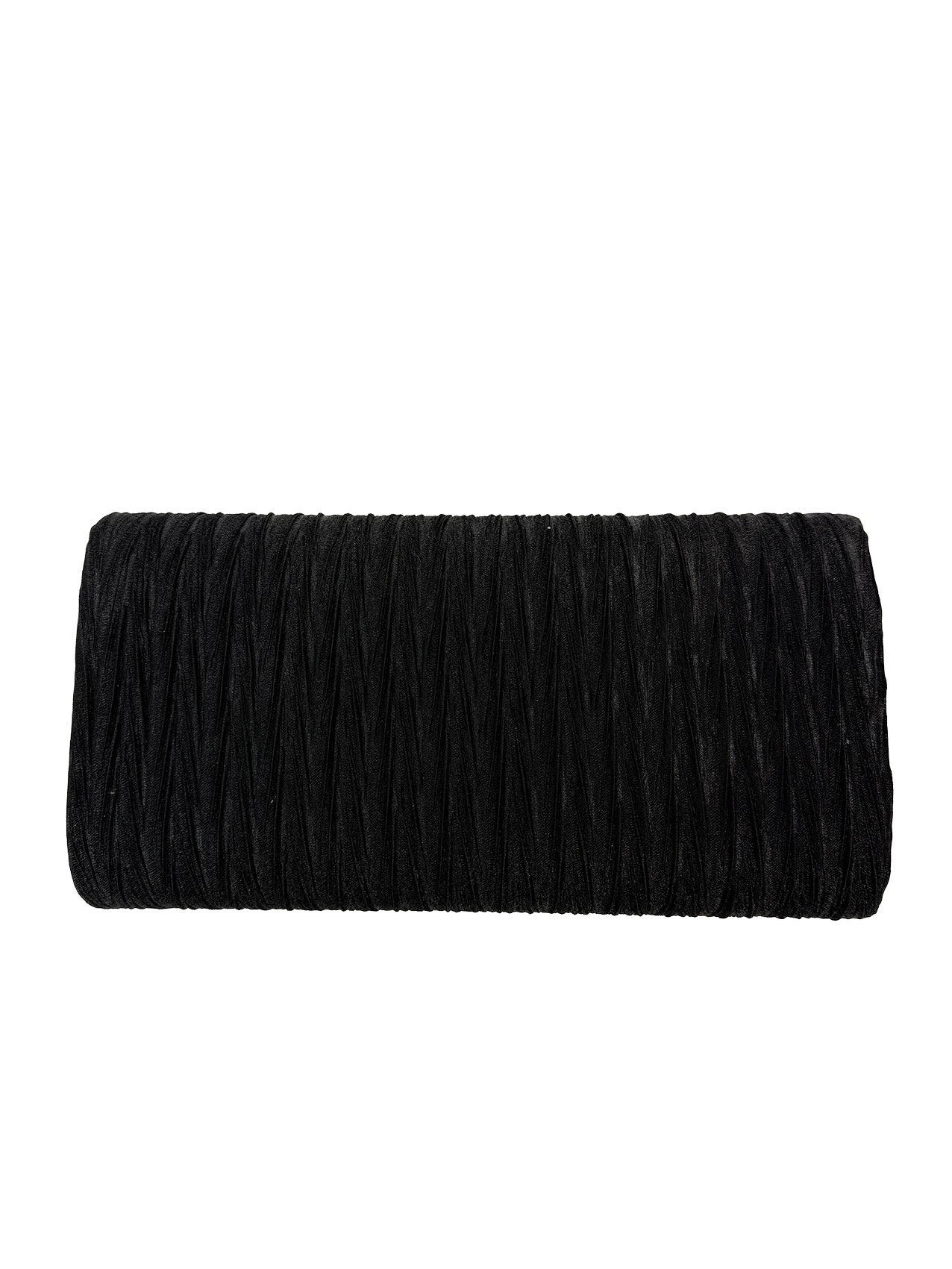 Ruched Satin Envelope Clutch Bag with Detachable Chain Strap