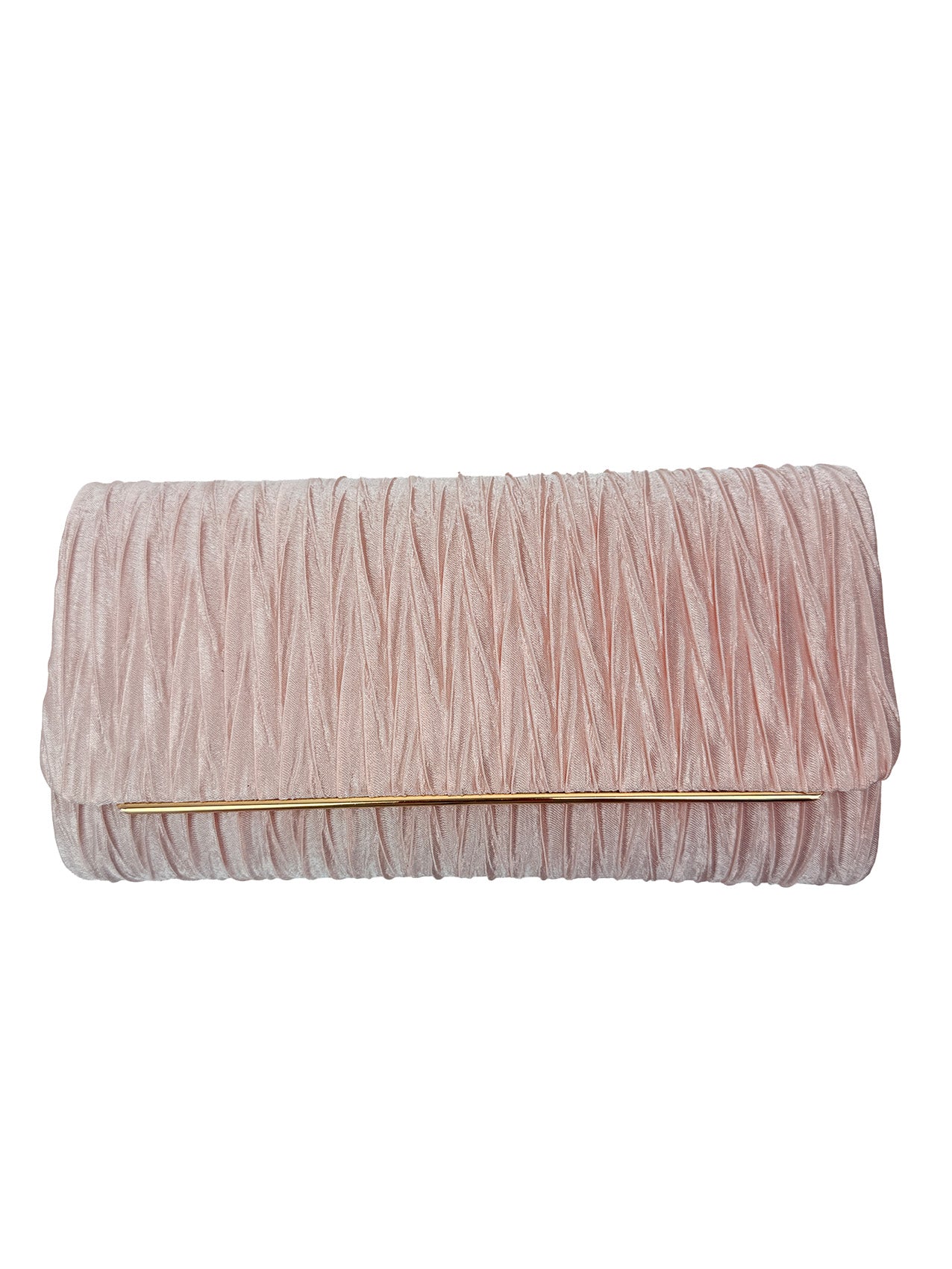 Ruched Satin Envelope Clutch Bag with Detachable Chain Strap