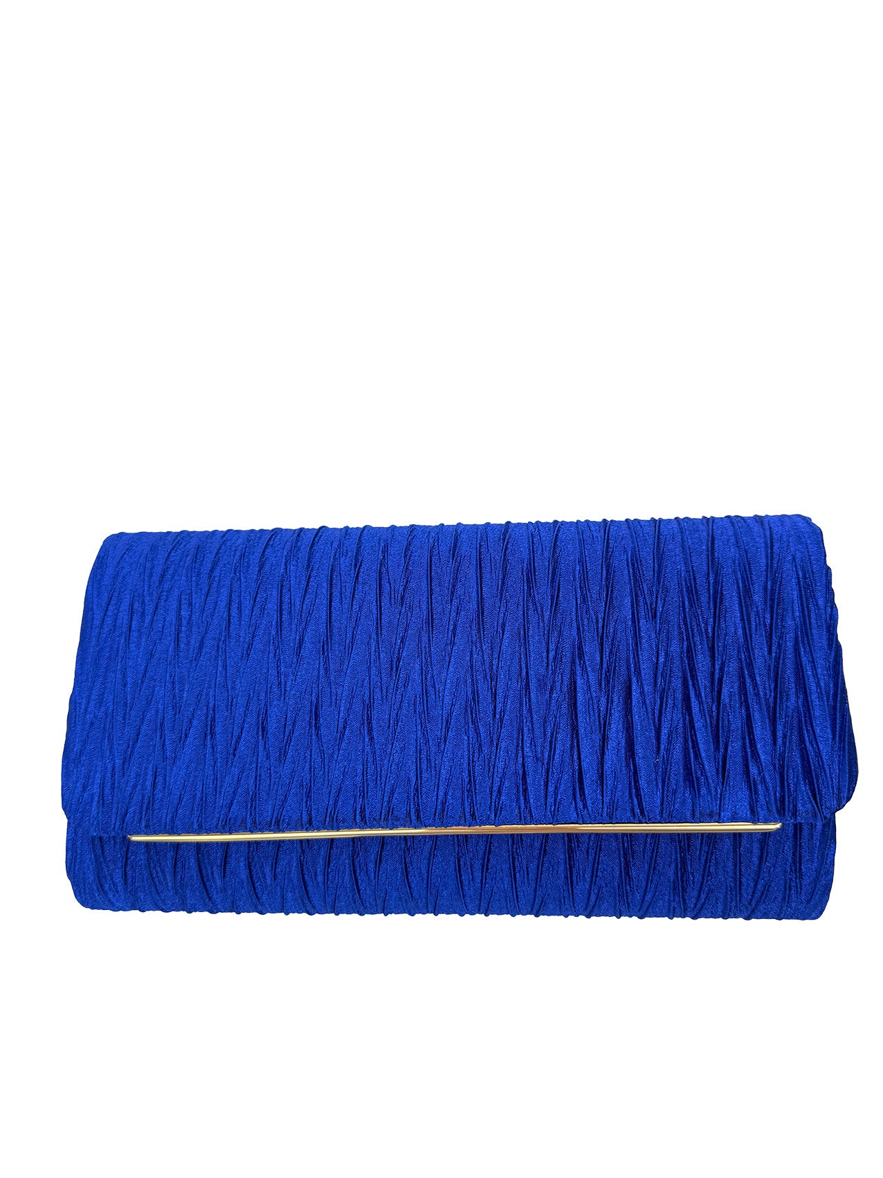 Ruched Satin Envelope Clutch Bag with Detachable Chain Strap
