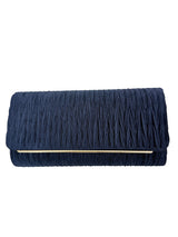 Ruched Satin Envelope Clutch Bag with Detachable Chain Strap