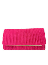 Ruched Satin Envelope Clutch Bag with Detachable Chain Strap