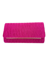 Ruched Satin Envelope Clutch Bag with Detachable Chain Strap