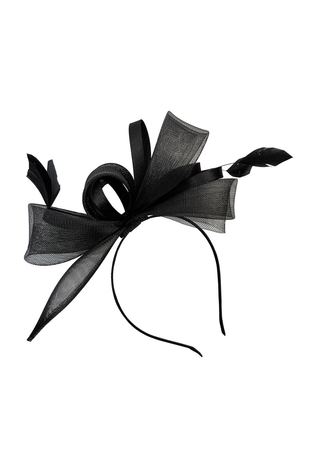 Structured Mesh Bow Fascinator Headband Maroon