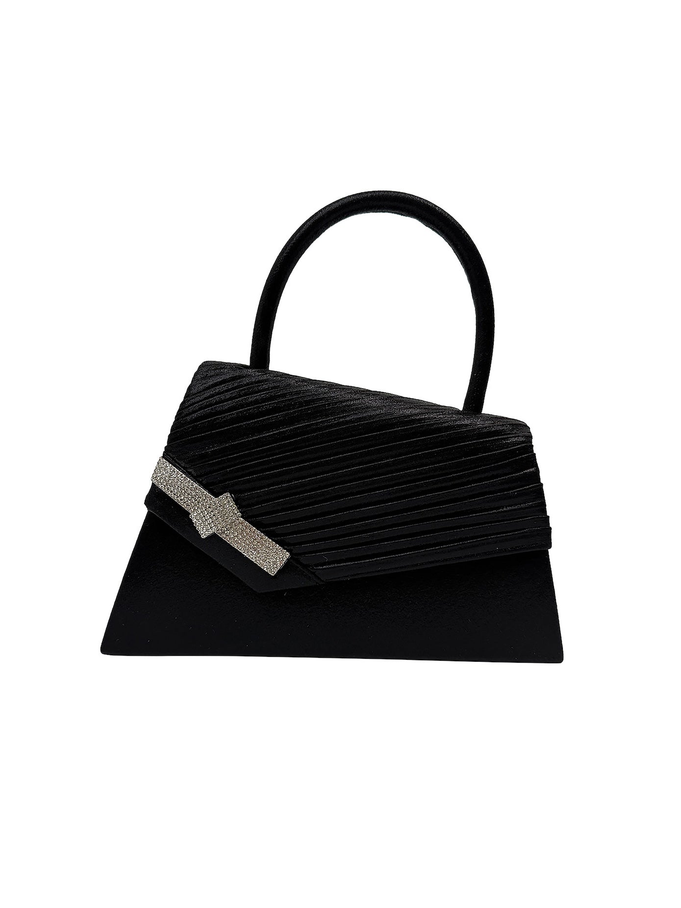 Women's Evening Bag Ruched Asymmetric Clutch with Detachable Chain Shoulder Strap