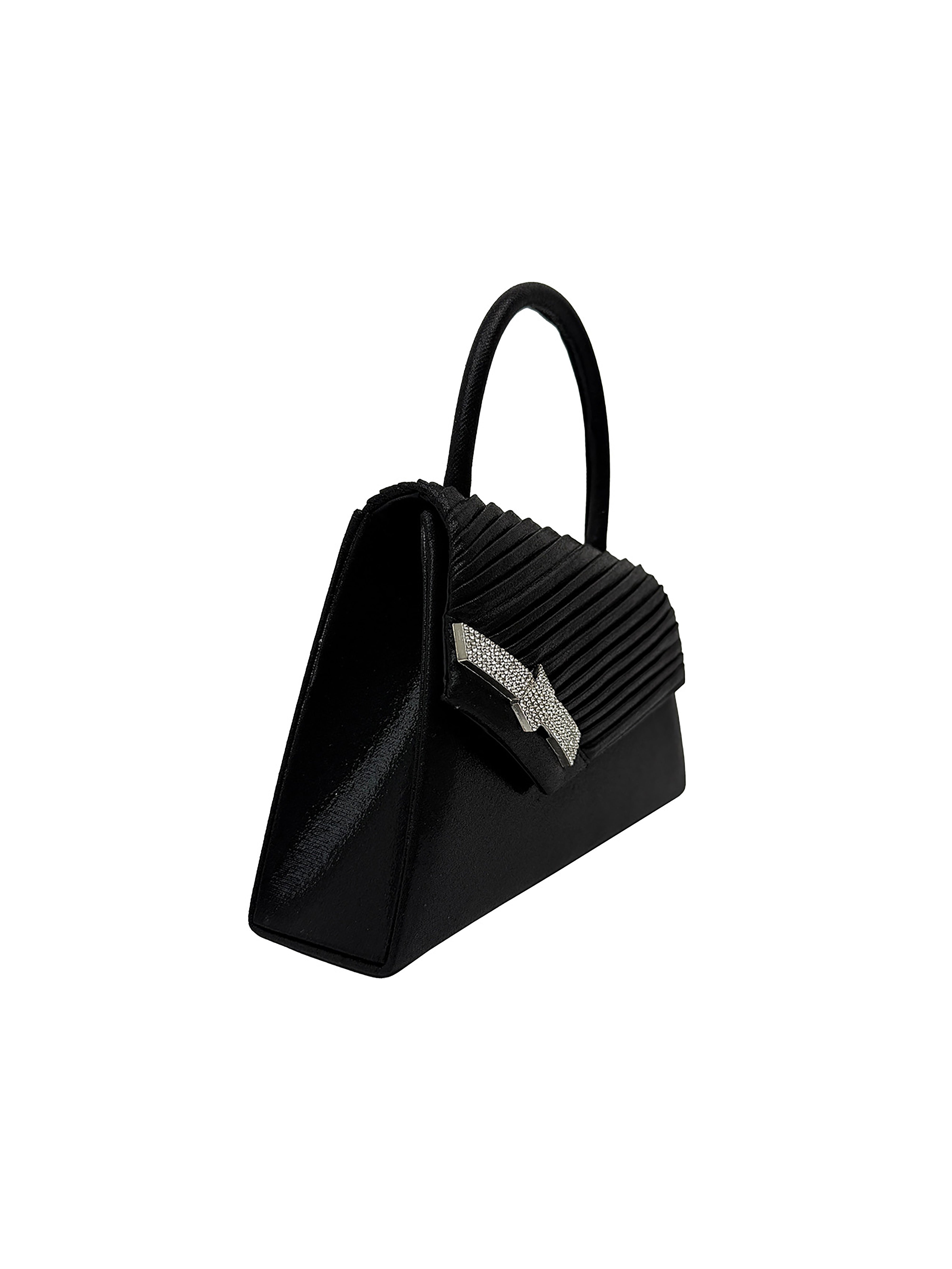 Women's Evening Bag Ruched Asymmetric Clutch with Detachable Chain Shoulder Strap