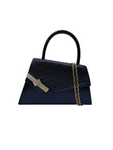 Women's Evening Bag Ruched Asymmetric Clutch with Detachable Chain Shoulder Strap