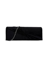 Luxury Satin Twist Knot Evening Clutch Bag with Detachable Chain