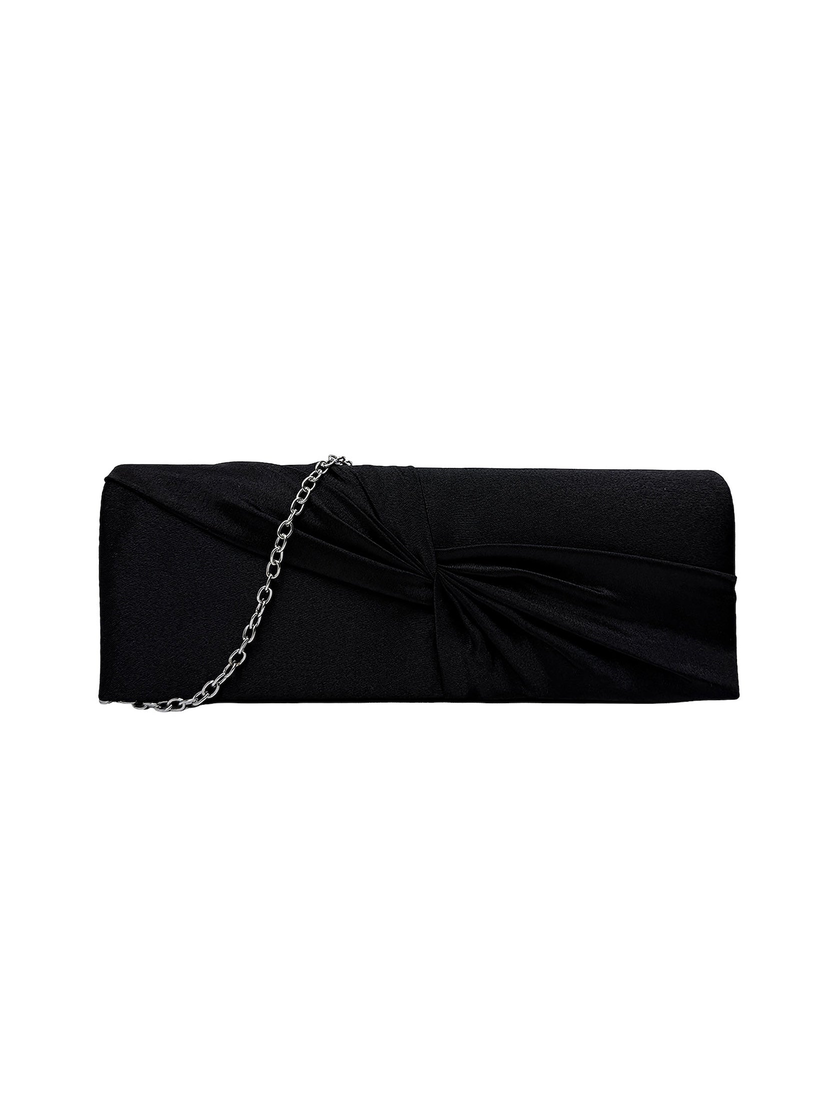 Luxury Satin Twist Knot Evening Clutch Bag with Detachable Chain