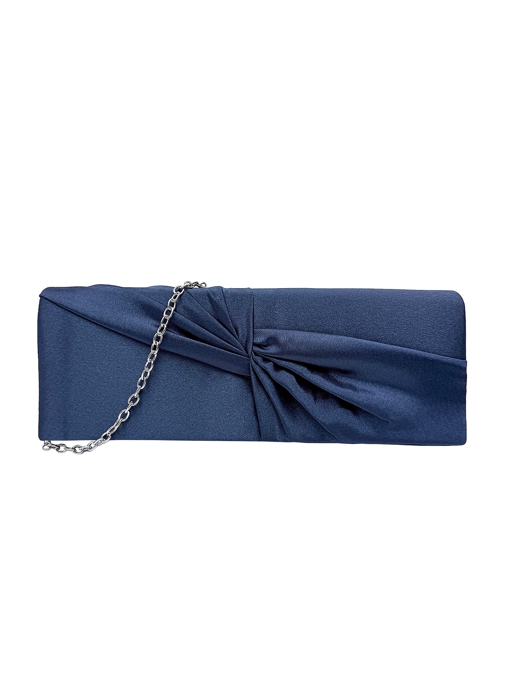 Luxury Satin Twist Knot Evening Clutch Bag with Detachable Chain