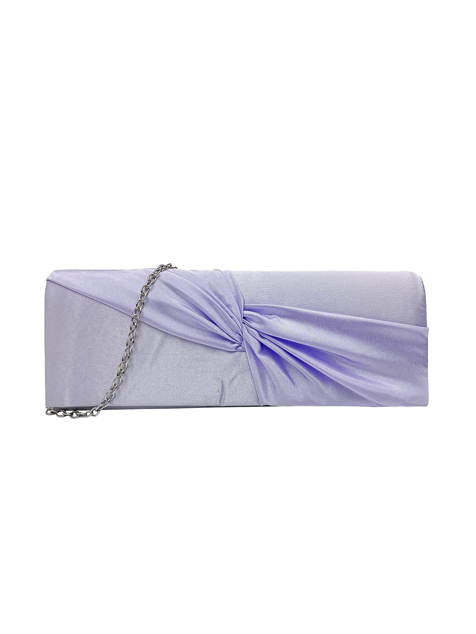Luxury Satin Twist Knot Evening Clutch Bag with Detachable Chain
