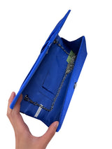 Luxury Satin Twist Knot Evening Clutch Bag with Detachable Chain