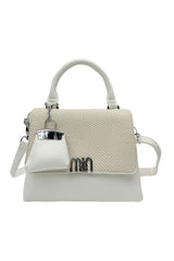Structured Top Handle Crossbody Bag with Textured Finish