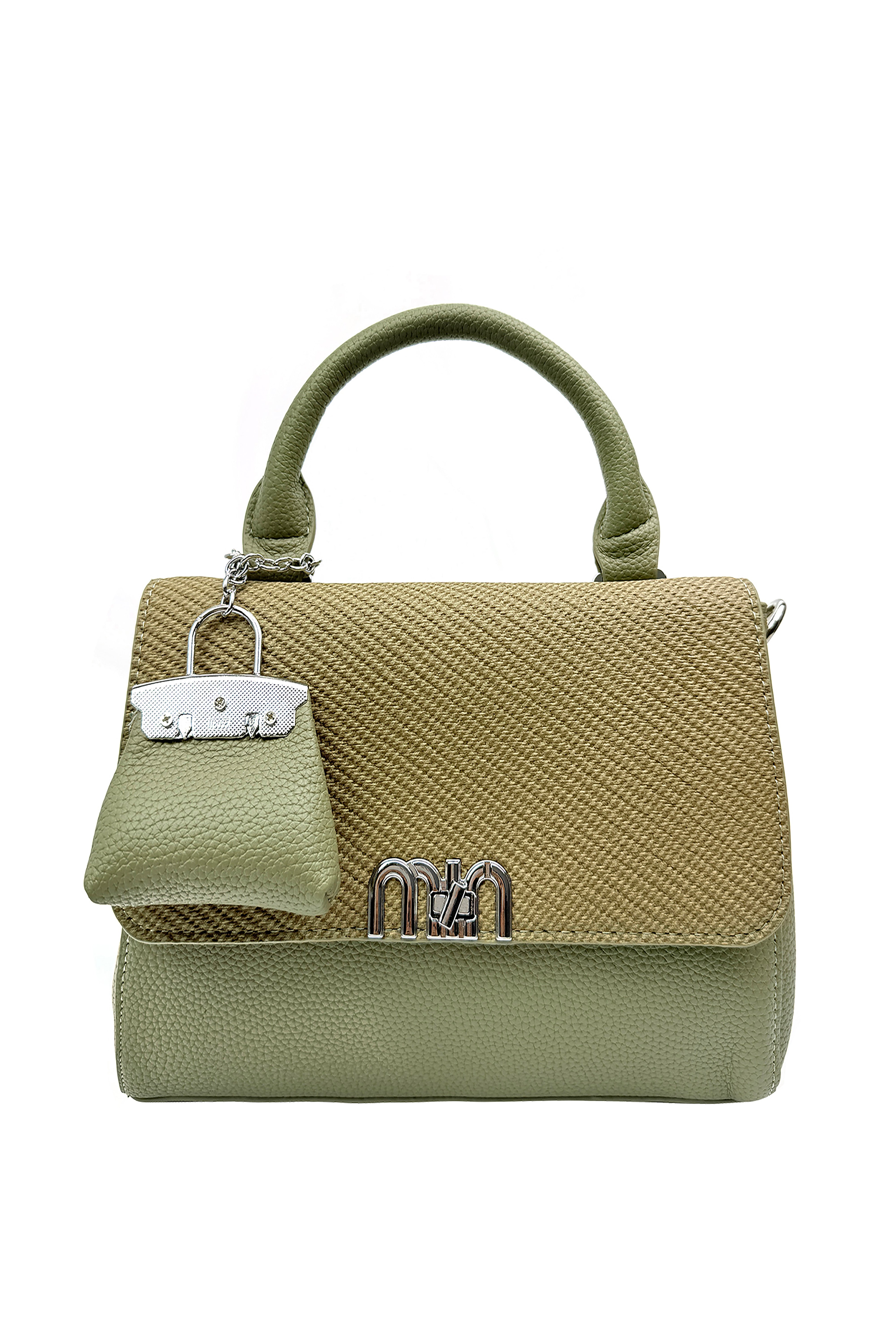 Structured Top Handle Crossbody Bag with Textured Finish