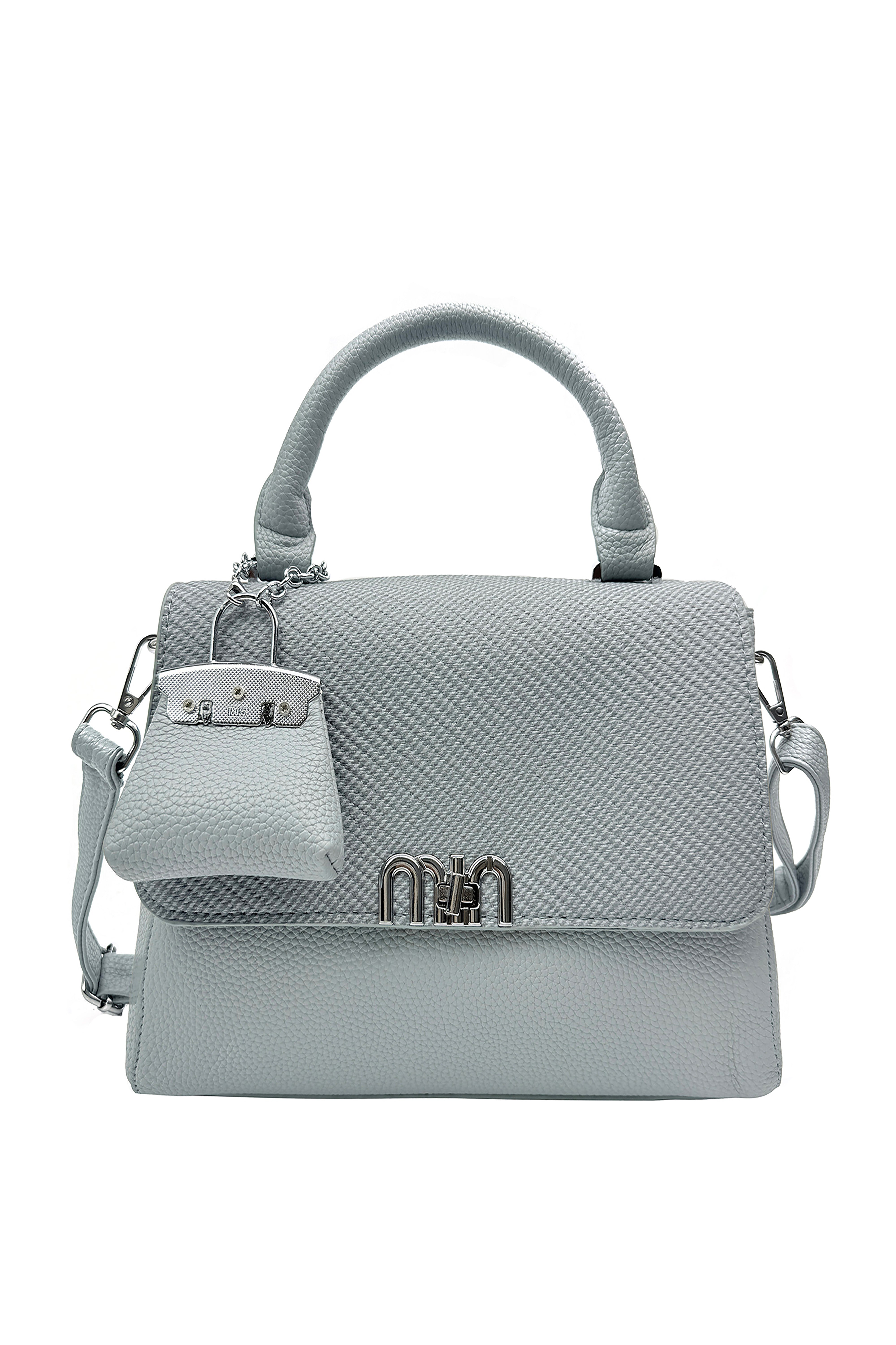 Structured Top Handle Crossbody Bag with Textured Finish