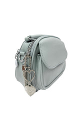Mini Crossbody Bag with Textured Finish and Adjustable Strap