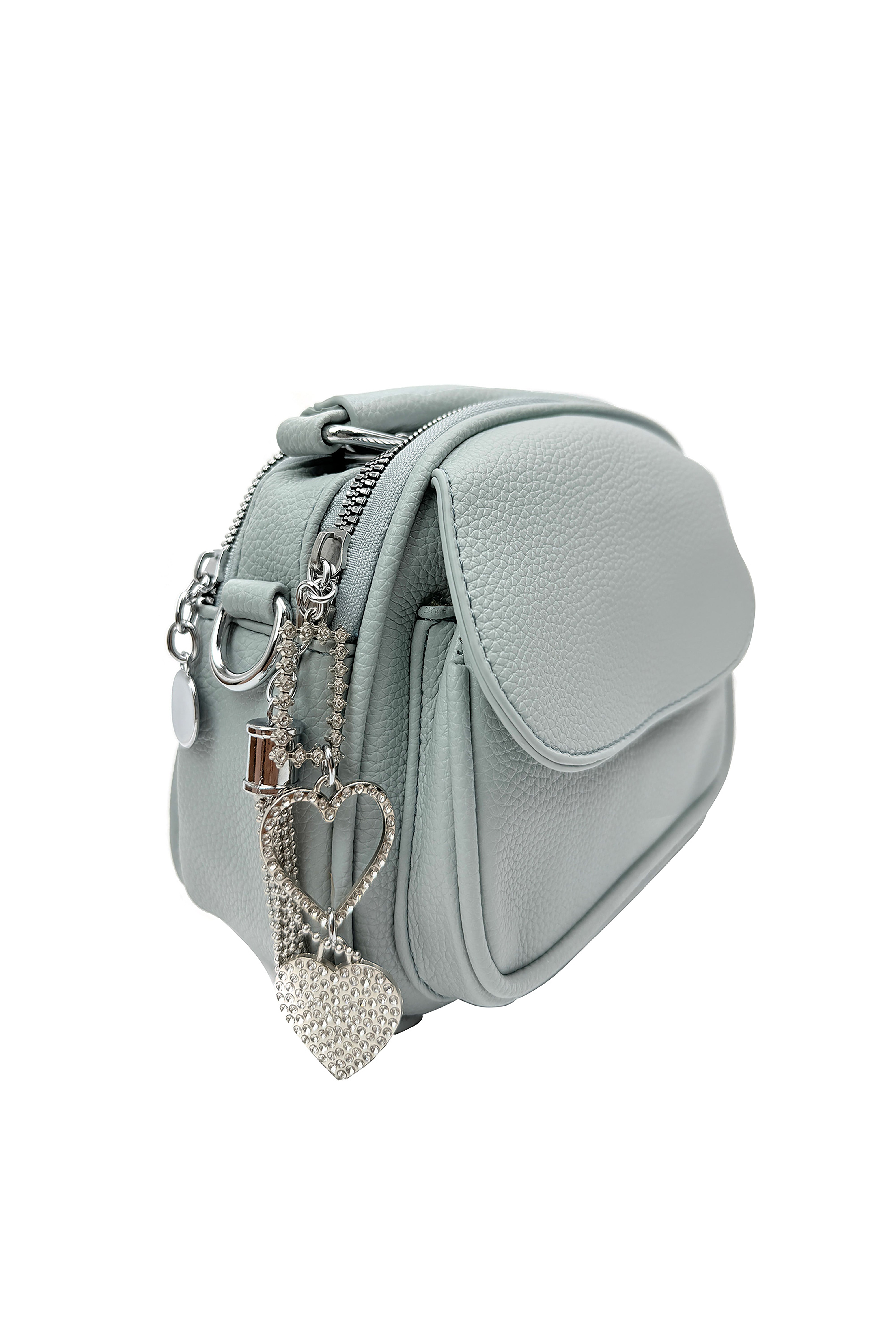 Mini Crossbody Bag with Textured Finish and Adjustable Strap