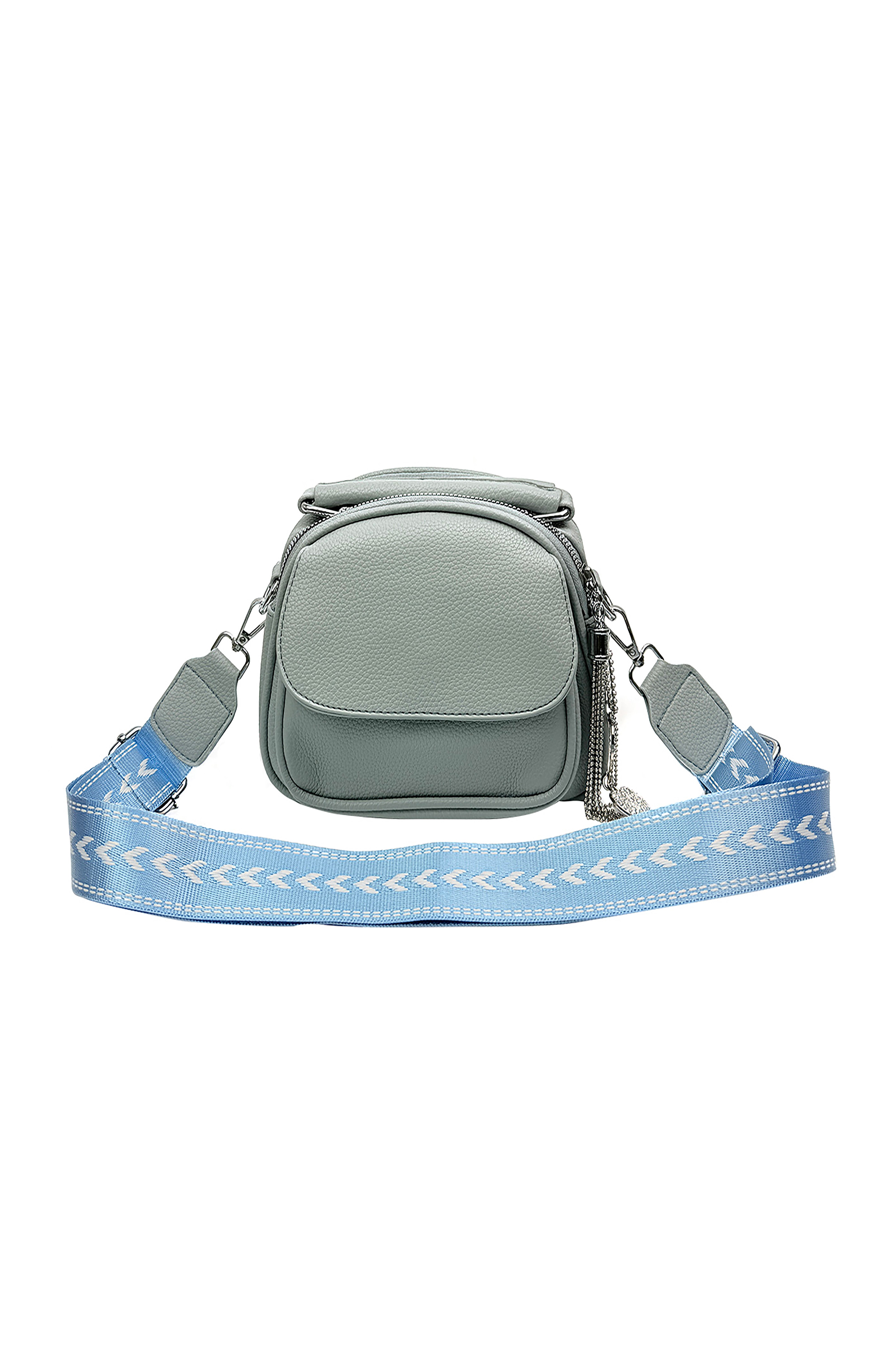 Mini Crossbody Bag with Textured Finish and Adjustable Strap