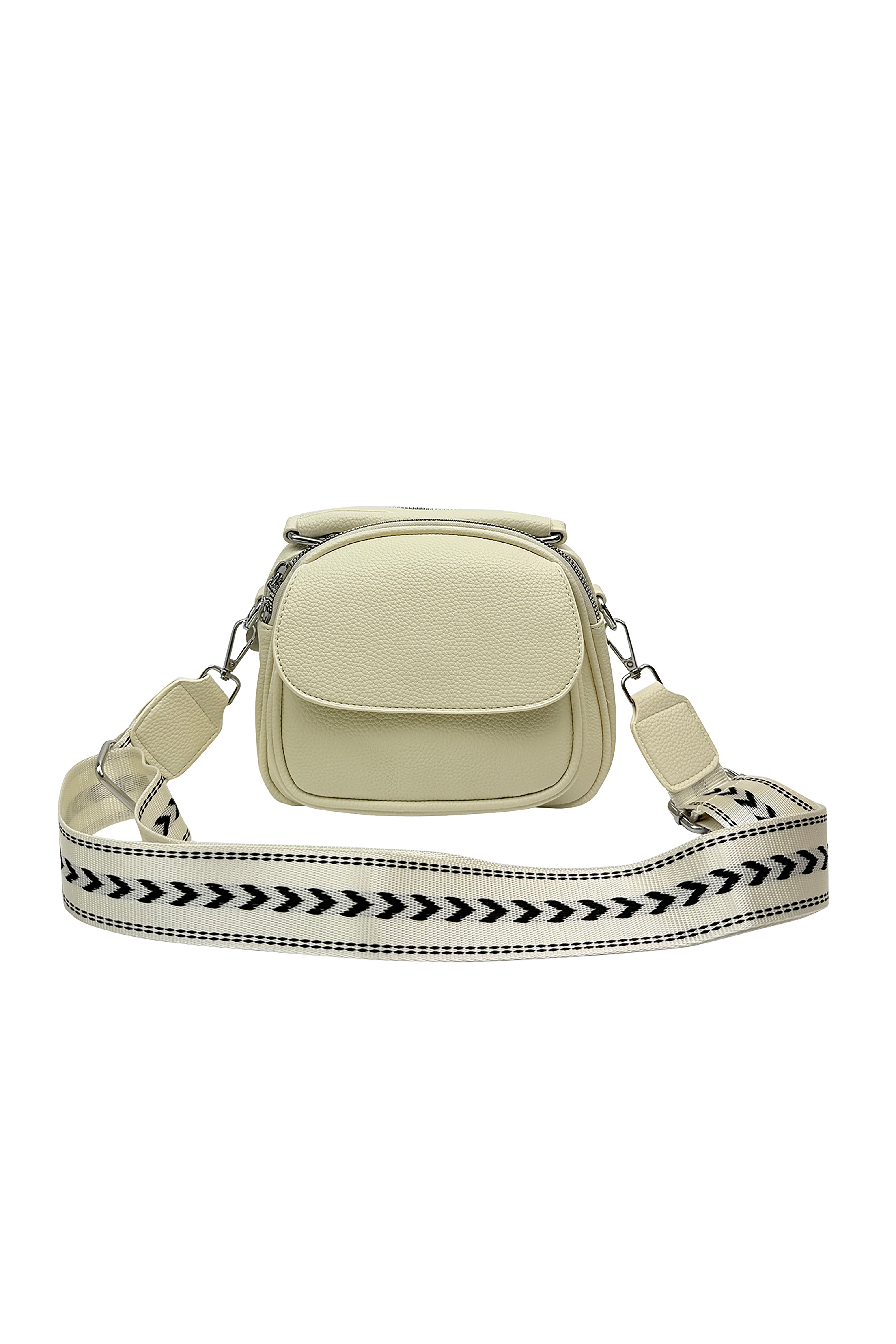 Mini Crossbody Bag with Textured Finish and Adjustable Strap