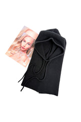 Soft Plain Knitted Balaclava Hood-2-in-1 Hat and Scarf